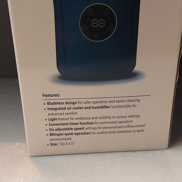 Eternal Living bladeless cooling fan and humidifier new in box 3 speed - Picture 4 of 5